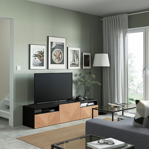 BESTÅ, TV unit with drawer runner, push-open. 3 of 8 open dialog