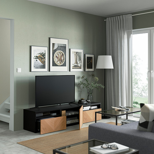 BESTÅ, TV unit with drawer runner, push-open. 2 of 8 open dialog