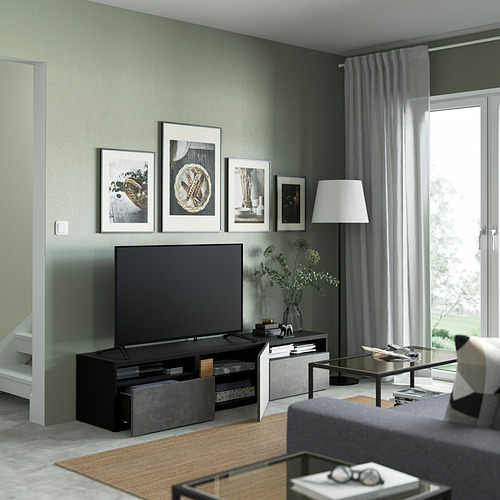 BESTÅ, TV unit with drawer runner, soft-closing. 2 of 8 open dialog