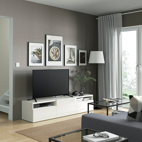 BESTÅ, mueble TV con riel para cajón, cierre suave. 3 de 10 abrir diálogo