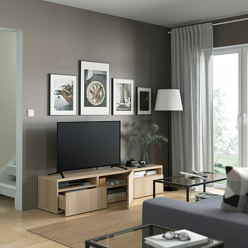 BESTÅ, mueble TV con riel para cajón, cierre suave. 2 de 9 abrir diálogo