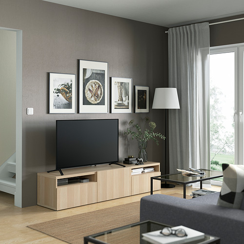 BESTÅ, mueble TV con riel para cajón, cierre suave. 3 de 9 abrir diálogo