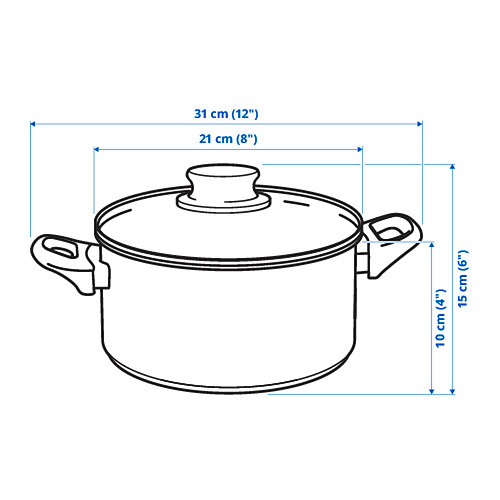 Ilustración con medidas del producto: ANNONS.