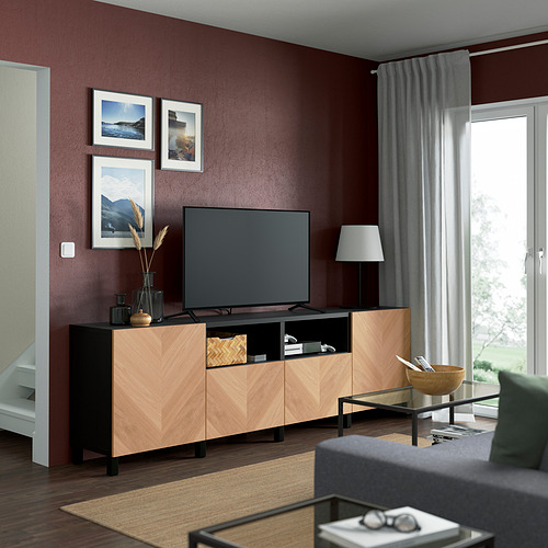 BESTÅ, TV bench with drawer runner, push-open. 3 of 8 open dialog