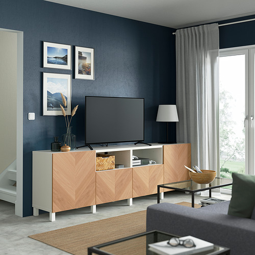 BESTÅ, TV bench with drawer runner, push-open. 3 of 8 open dialog
