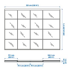 Measurement Illustration - SKYTTA/FÄRVIK sliding door