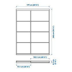 Measurement Illustration - SKYTTA/MEHAMN/AULI sliding door