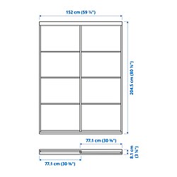 Measurement Illustration - SKYTTA/MEHAMN sliding door