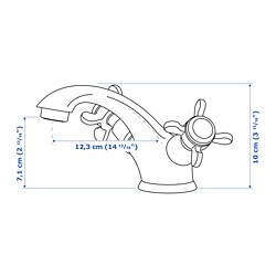 Ilustración de medidas - RUNSKÄR grifo para lavabo