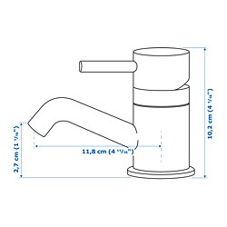 Ilustración de medidas - PILKÅN grifo lavabo