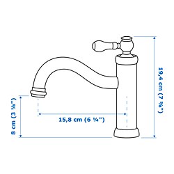 Ilustración de medidas - HAMNSKÄR grifo lavabo