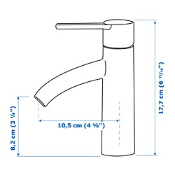 Ilustración de medidas - DALSKÄR grifo lavabo