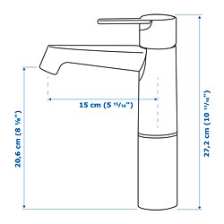 Measurement Illustration - BROGRUND bath faucet, tall