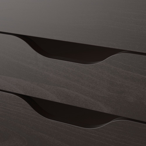 Paneles de madera texturizada al carbón; Diseño elegante y moderno con bordes curvos.