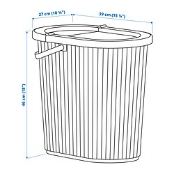 Measurement Illustration - DAMMÄNG bin with lid
