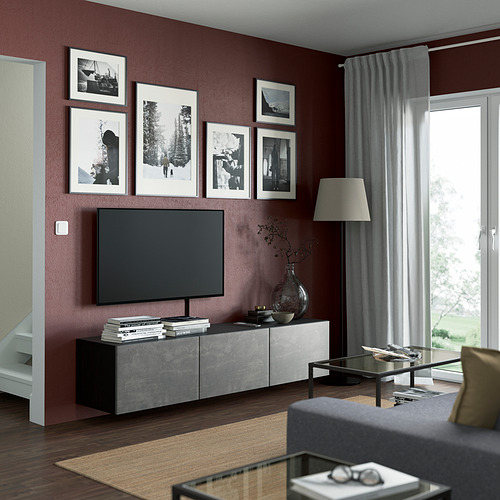BESTÅ, TV unit with doors. 3 of 8 open dialog