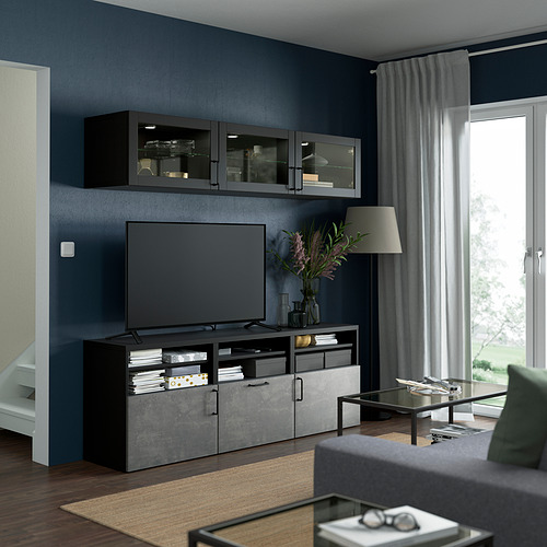 BESTÅ, TV storage combination with drwaver rail, spft close. 3 of 8 open dialog