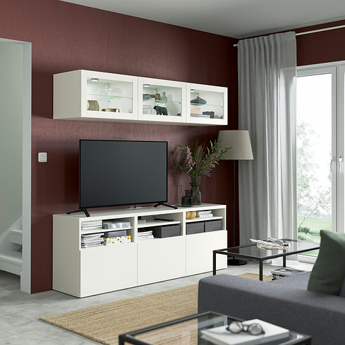 BESTÅ, TV storage combination with drawer rail, soft close. 4 of 12 open dialog