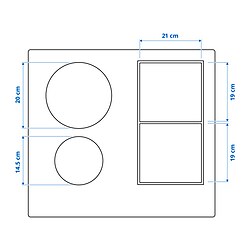 Ilustración de medidas - KOLSTAN placa de inducción