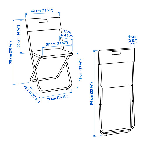 GUNDE, mesa de comedor y 2 sillas plegables. 4 de 4 abrir diálogo