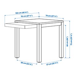 Measurement Illustration - IKEA PS 2026 table and 2 chairs