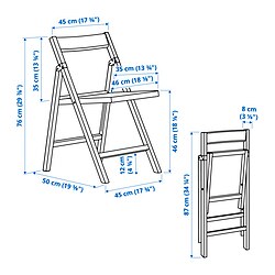 Measurement Illustration - IKEA PS 2026 folding chair
