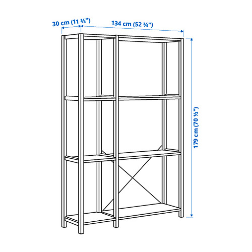 Measurement Illustration - IVAR shelving unit