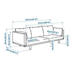 Ilustración de medidas - STOCKHOLM 2025 sofá de 3 plazas