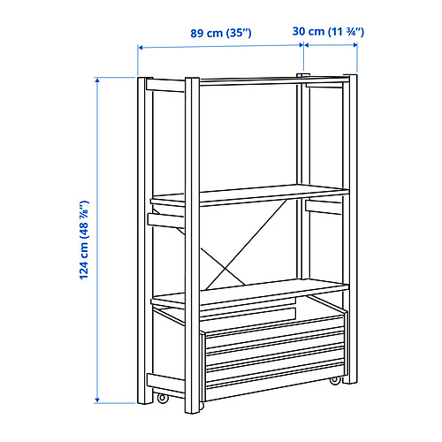 IVAR, shelving unit with storage box. 4 of 4 open dialog