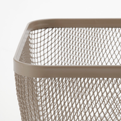 Cesta de almacenamiento de malla, beige, con diseño con estampado de diamantes.