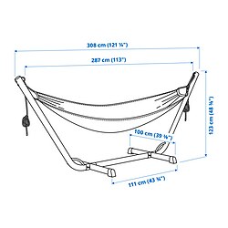 Measurement Illustration - BOCKÖN/HAMNÖN hammock 