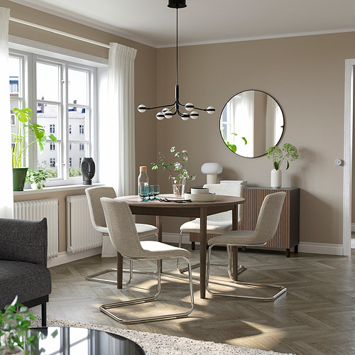 SKANSNÄS / LUSTEBO, extendable round dining table and 4 chairs. 2 of 8 open dialog