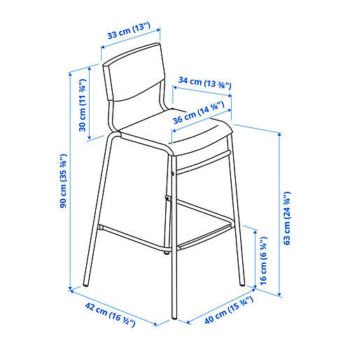 STIG, bar stool with backrest. 2 of 2 open dialog