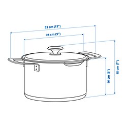 Measurement Illustration - HEMKOMST pot with lid