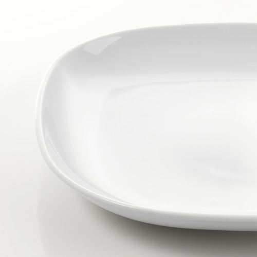 Plato ovalado liso y blanco. Diseño sencillo y elegante. Acabado porcelánico de alta calidad.