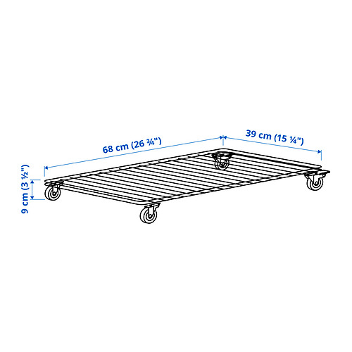 Measurement Illustration - INVALLNING utility cart