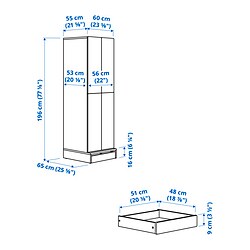 Measurement Illustration - SMÅSTAD/UPPFÖRA wardrobe