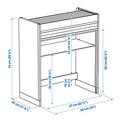 Measurement Illustration - TITTEBO roll-front cabinet