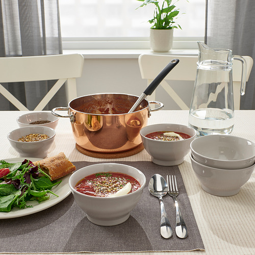 Vajilla, sopa, utensilios terrosos.