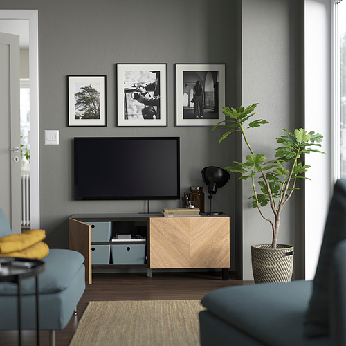 BESTÅ, TV bench with doors. 2 of 6 open dialog