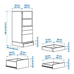 Measurement Illustration - SMÅSTAD/UPPFÖRA bookcase