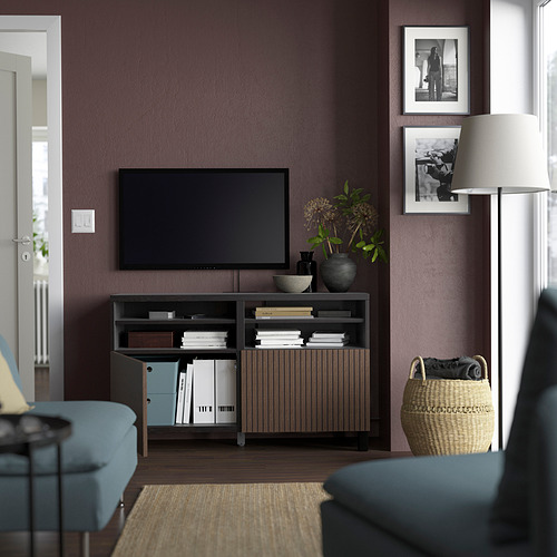 BESTÅ, TV bench with doors. 2 of 10 open dialog