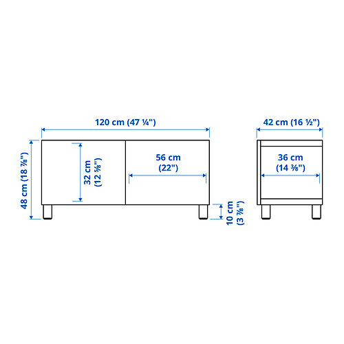 BESTÅ, TV unit with doors. 5 of 5 open dialog
