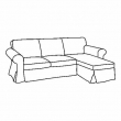 UPPLAND frame, 3-seat sofa w chaise 