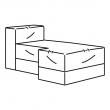JÄTTEBO chaise module, left 