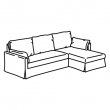 HYLTARP estructura sofá de 3 plazas con chaise longue 