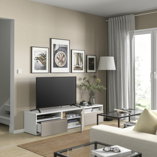 BESTÅ, mueble TV con riel para cajón con cierre suave. 3 de 8 abrir diálogo