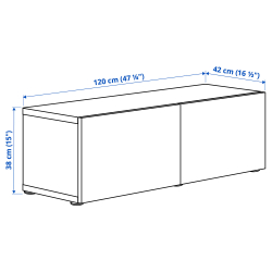 Measurement Illustration - BESTÅ wall mounted cabinet with 2 doors