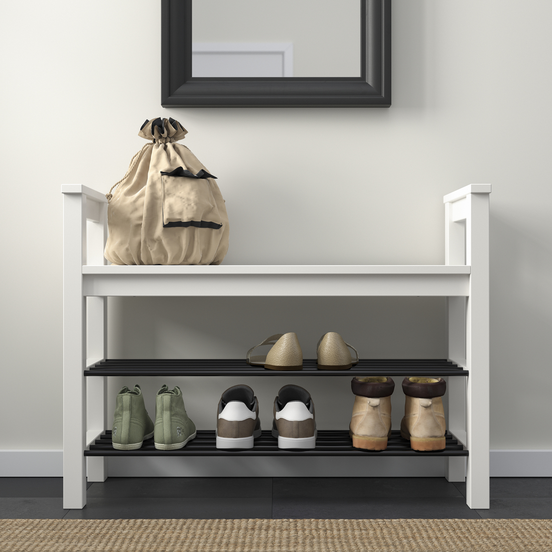 HEMNES, bench with shoe storage. 3 of 4 open dialog