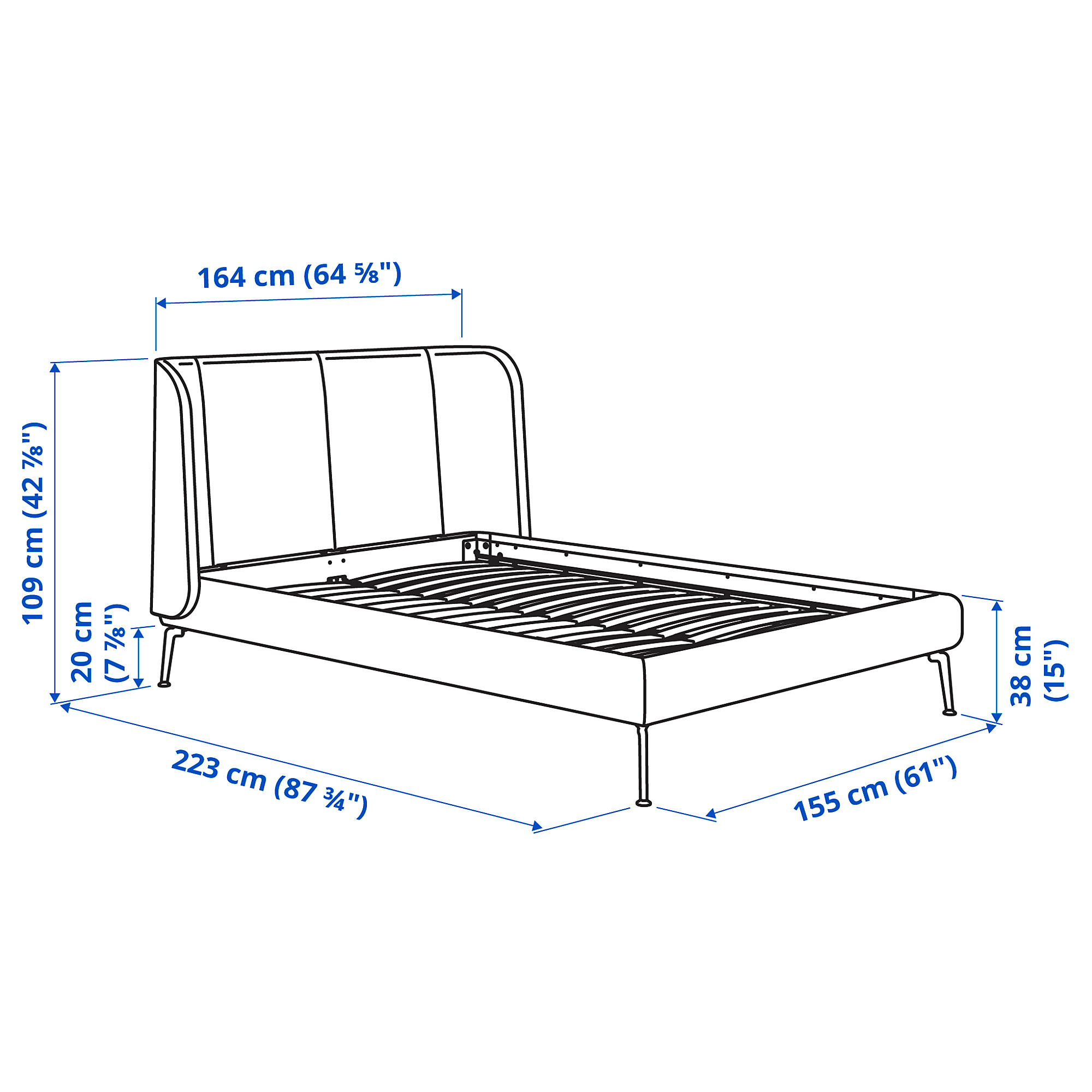 TUFJORD, upholstered bed. 11 of 11 open dialog
